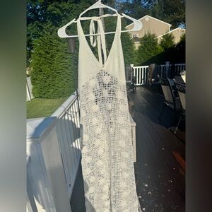 Tiger Mist Cream Crochet Maxi Dress